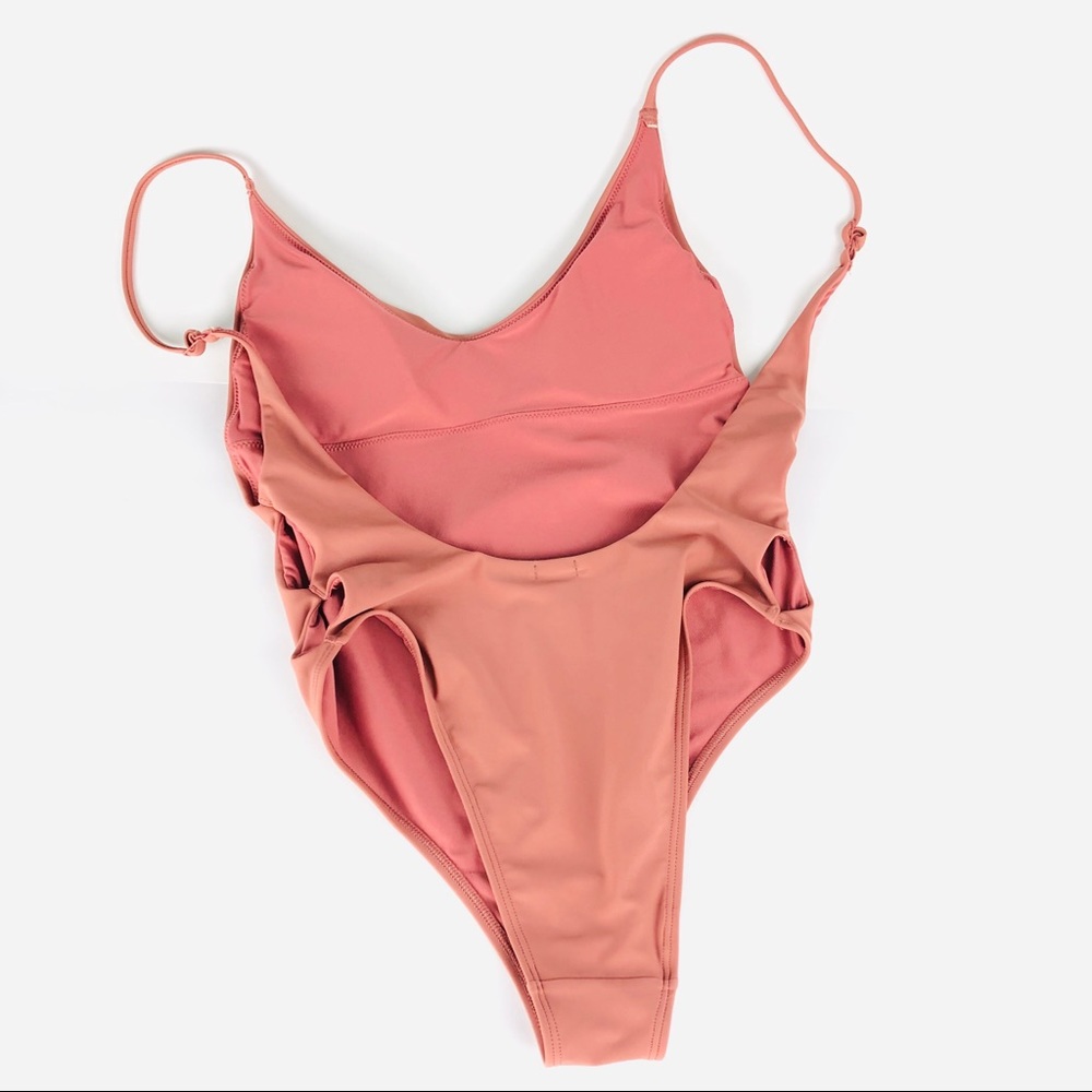 aerie Mauve Pink One-Piece Swimsuit with Side Cutouts - Picture 5 of 7